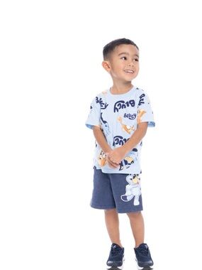 Bluey Toddler Graphic Tee and Shorts Set, 2-Piece.